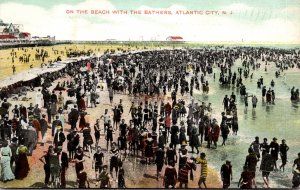 New Jersey Atlantic City Bathing Scene On The Beach 1909