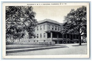 Florence South Carolina SC Postcard Railroad YMCA Building c1940 Vintage Antique