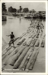 Logging Rivers Logger Suriname Real Photo Postcard