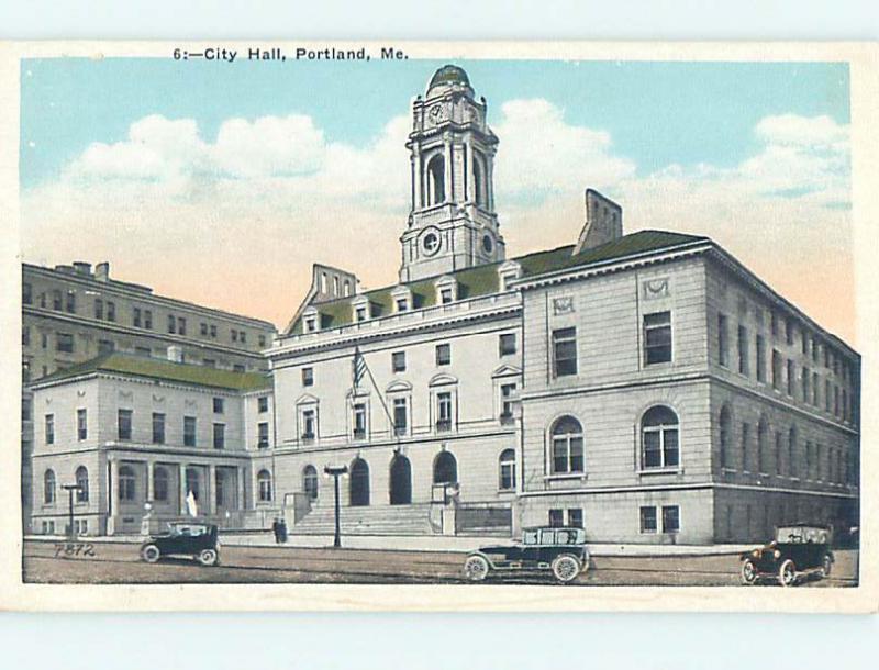 Unused W-Border CITY HALL SCENE Portland Maine ME hs5952