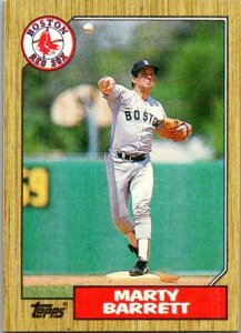 1987 Topps Baseball Card Marty Barrett Boston Red Sox sk2320