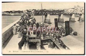 Old Postcard Royan Bordeaux Boat Arrives