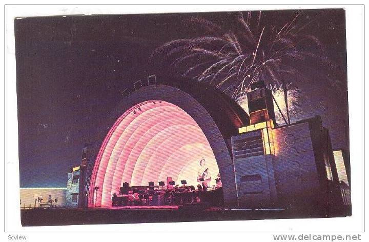 The World Famous Bandshell Illuminated At Night At The Canadian National Ex...