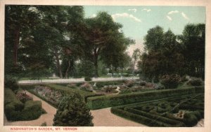 Washington Garden Trees Shrubs Landscape Mount Vernon Virginia Vintage Postcard