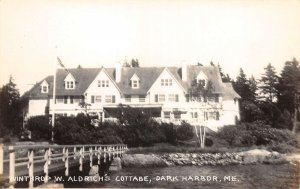 Dark Harbor Maine Wintrop W Aldrichs Cottage Real Photo Vintage Postcard AA73492