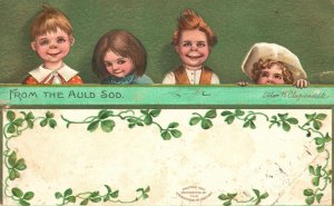 Vintage Postcard 1908 From the Old Son Children Siblings Greetings Souvenir Card