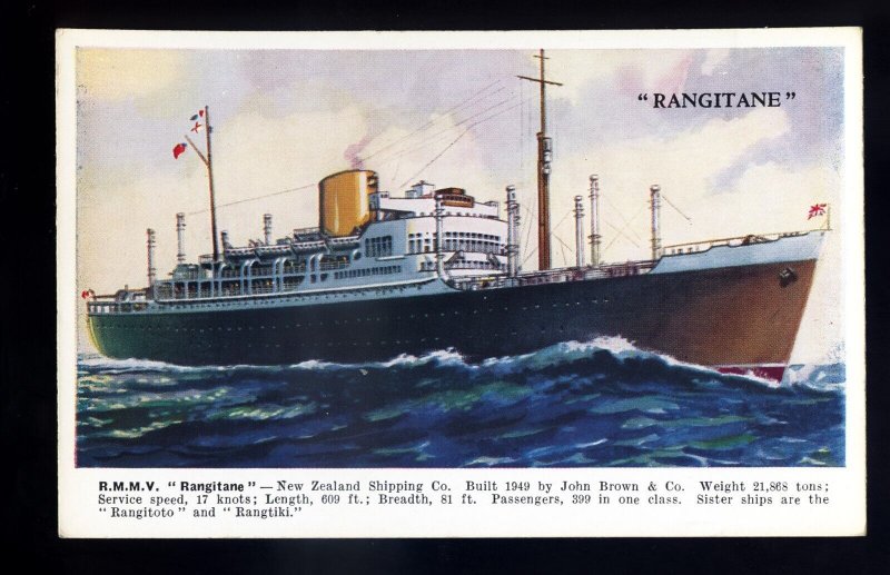 LS3645 - UK Liner - New Zealand Shipping Co. - Rangitane - bt.1949 - postcard