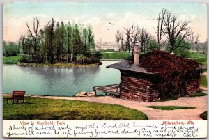 1908 View In Humboldt Park Milwaukee Wisconsin Posted Lake Recreation Postcard