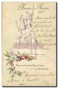 Switzerland - Switzerland - Neuchatel - Happy New Year 1901 Republic Monument...