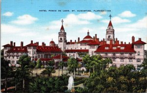 Ponce De Leon Hotel E Coast System Postcard UNP VTG EC Kropp Unused Vintage 