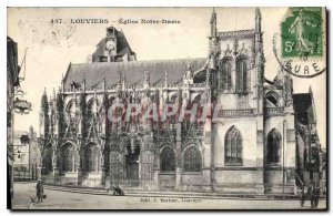 Old Postcard Louviers Notre Dame Church
