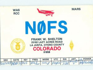 Pre-1980 RADIO CARD - CB HAM OR QSL La Junta - Near Lamar & Pueblo CO AH2529