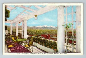 Salt Lake City UT-Utah, View From Hotel Utah Roof Garden Vintage Postcard