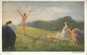 Ludwig Fahrenkrog  - The Holy Hour vintage fine art postcard Germany