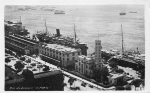 RPPC RIO DE JANEIRO Port, Steamships Brazil Real Photo c1930s Vintage Postcard