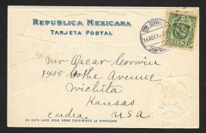 MEXICO Stamps on Postcard Embossed Shield Used c1910