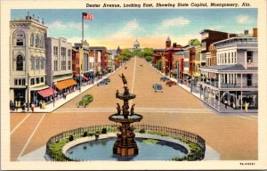 Linen PC Dexter Avenue Looking East Showing State Capital in Montgomery, Alabama