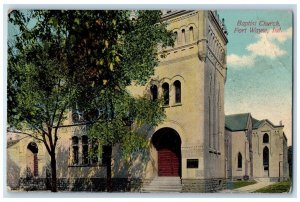 c1910 Exterior View Baptist Church Building Fort Wayne Indiana Vintage Postcard 