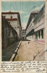 PC PHILIPPINES, OLD STREET, MANILA, Vintage Postcard (b38914)