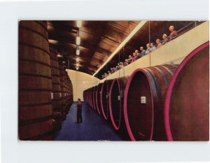 Postcard Visitors' gallery, Paul Masson, Champagne Cellars, Saratoga, California