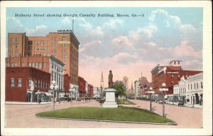 Macon Georgia GA Mulberry Street Scene Vintage Postcard