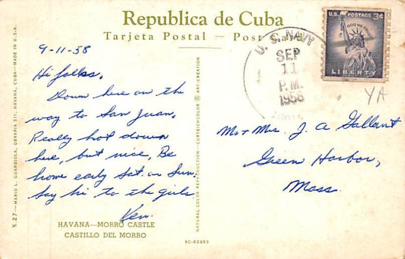Morro Castle 4 Havana Cuba Postcard