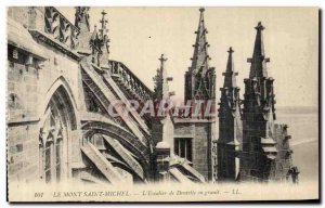 Old Postcard Mont Saint Michel L & # 39Escalier Lace granite