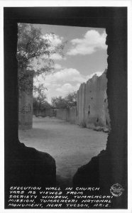 Execution Wall Church Yard Tumacacori Tucson Arizona Frasher RPPC Postcard 13956