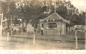 Fairfield IA  Chautaugua Park Ticket Office In 1908, Real Photo Postcard,