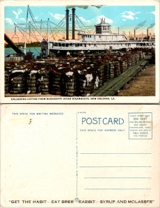 Unloading Cotton From Mississippi River Steamboats, New Orleans, LA (10277)