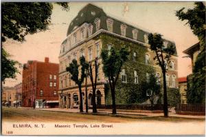 Masonic Temple, Lake Street Elmira NY c1908 Vintage Postcard P26