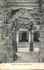 Mount Abu Rajasthan India Delwasa Temple Interior Vintage Postcard