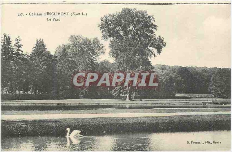 Old Postcard chateau d esclimont 327 (e and l) the park