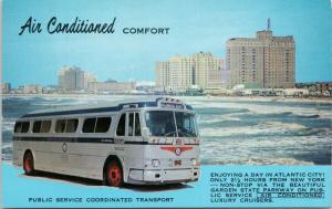 Bus Atlantic City NJ Public Service Coordinated Transport AD Postcard D82