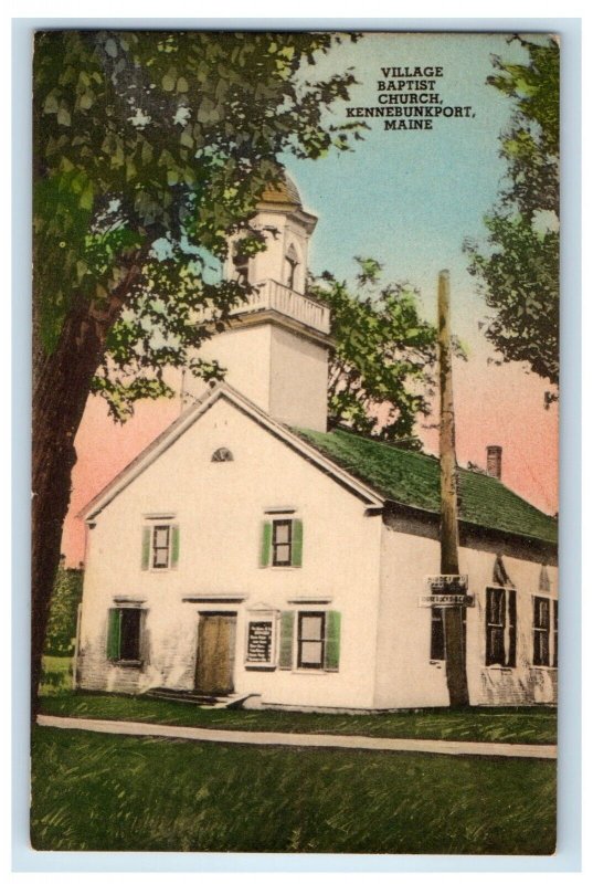 Village Baptist Church Kennebunkport Maine ME Unposted Vintage Postcard 