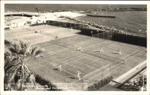 Hotel Del Coronado CA Tennis Courts c1940s Real Photo Postcard