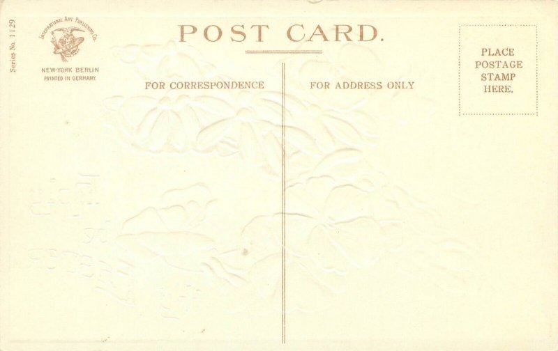 Easter Postcard, Purple Violet & Snowdrops, Flowers, Embossed Holy be thy Easter