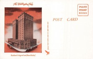 DURHAM NORTH CAROLINA~WASHINGTON DUKE HOTEL~1940s POSTCARD