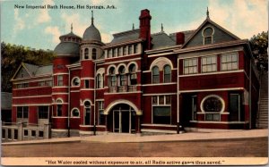 Postcard Imperial Bath House in Hot Springs, Arkansas