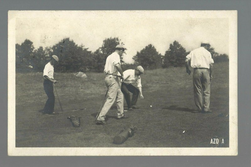 Delavan MINNESOTA RP 1909 GOLFING Golf Course GOLFERS nr Blue Earth Mapleton