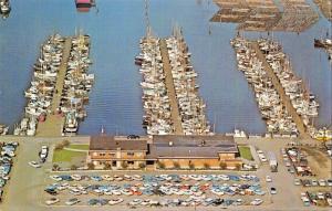 SEATTLE WASHINGTON~THE WHARF-FISHERMAN'S TERMINAL AERIAL VIEW POSTCARD