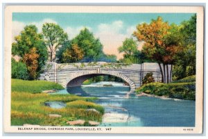 c1940 Belknap Bridge Cherokee Park River Louisville Kentucky KY Vintage Postcard