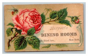 Vintage 1890's Trade Card - Maryott's Dining Rooms 3rd St. New York City NY