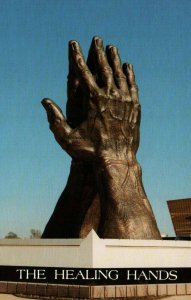 Tulsa OK City Of Faith Medical & Research Ctr Healing Hands Sculpture Postcard  