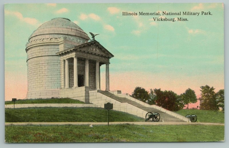 Vicksburg Mississippi~Illinois Memorial~National Military Park~Vintage Postcard