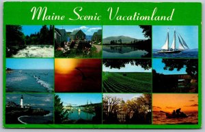 Vtg Maine ME Scenic Vacationland State Views 1980s Postcard