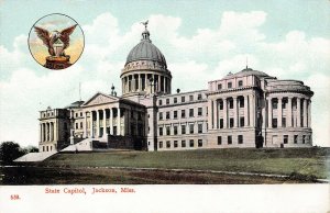 LP19 Jackson Mississippi Postcard State Capitol
