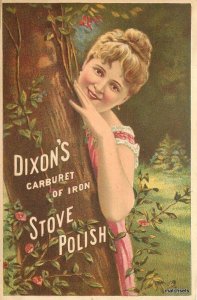 c1905 Jersey City Dixons Caburet of Iron Stove Polish Advertising Trade Card