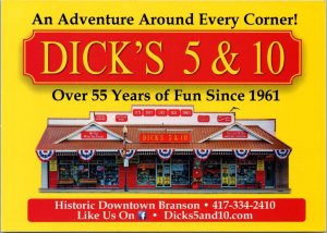 Dick's 5 & 10 Branson MO Postcard PC551