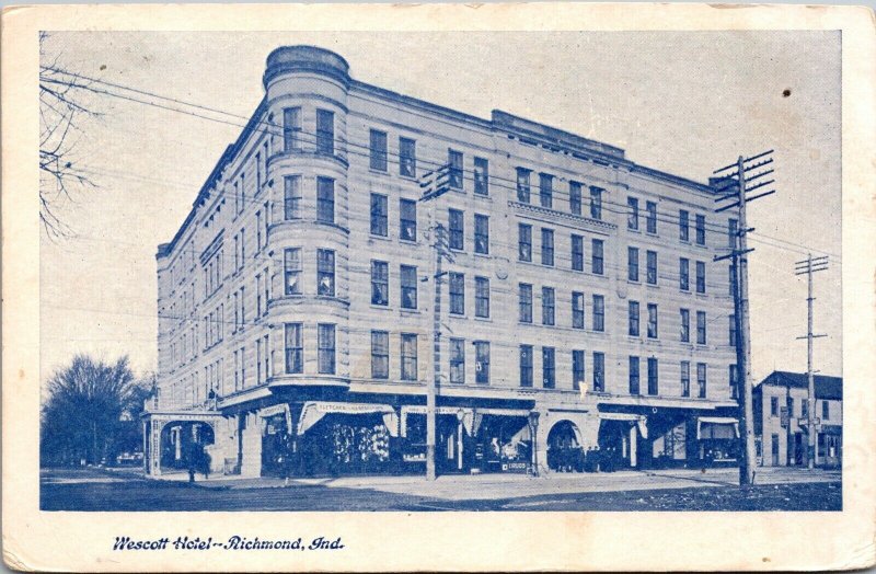 Postcard Wescott Hotel in Richmond, Indiana~430